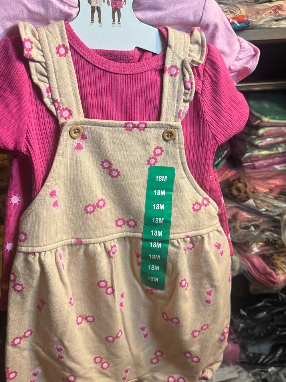 Pekkle 4-Piece Baby Girl Outfit Set, Size 18M 18M